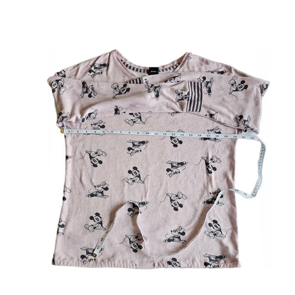Disney Women's Pajama Top Pink with Black Mickey Pattern - Picture 7 of 15